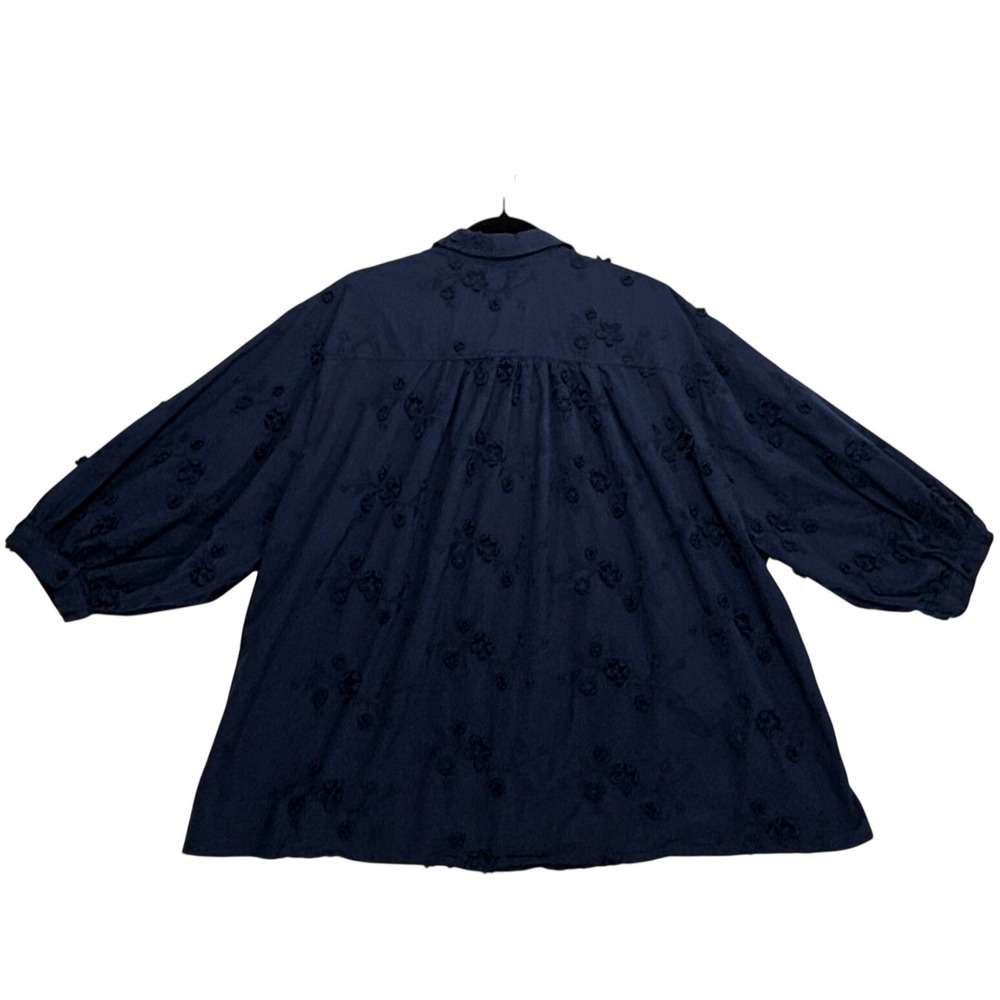 Laura Ashley Blouse 2X Floral Embroidery Eyelet 3D Cottagecore Balloon Sleeve - Picture 4 of 8